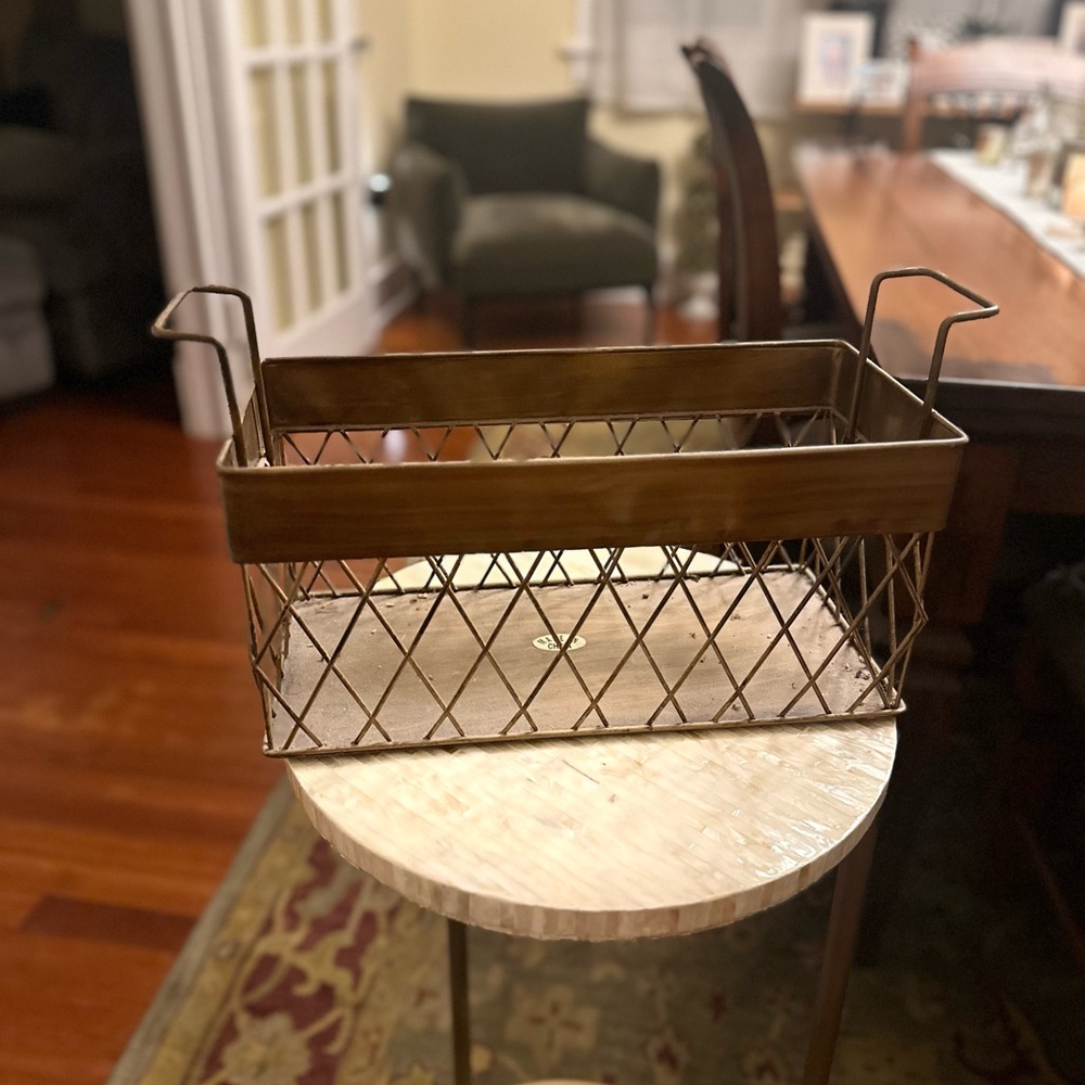 Bronze Metal Bread Basket